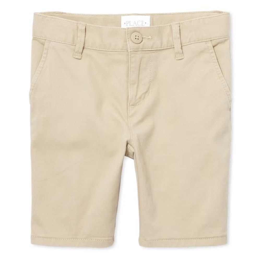 The Children's Place Girls Uniform Twill Chino Shorts Tan Size 16 NEW